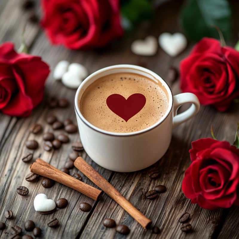 Kaffee und Rosen