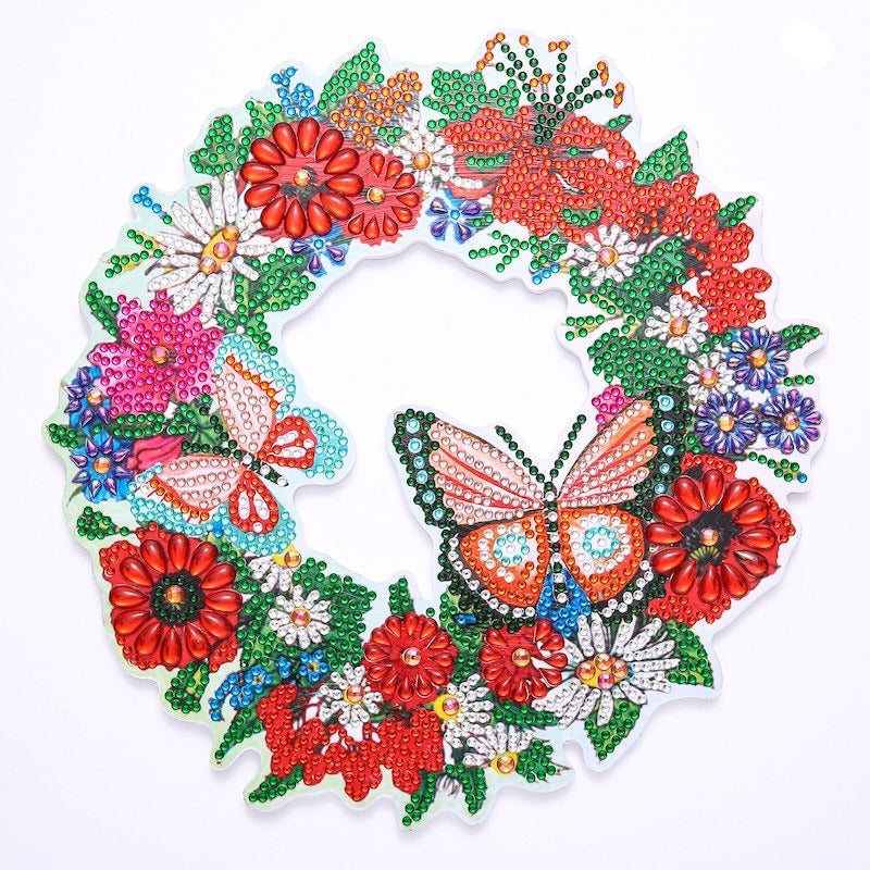 Deko Diamond Painting Handmade Kranz Weihnachtlich (fertig
