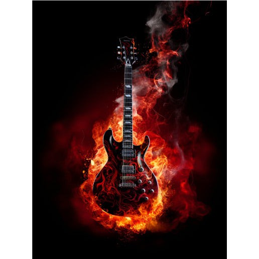 Gitarre im Feuer