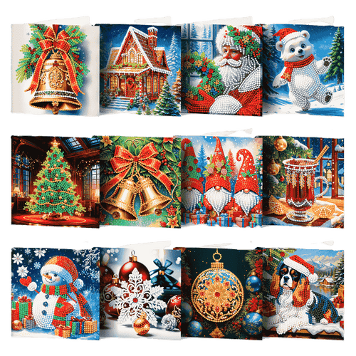 12 Weihnachtskarten – Heiligabend-Set