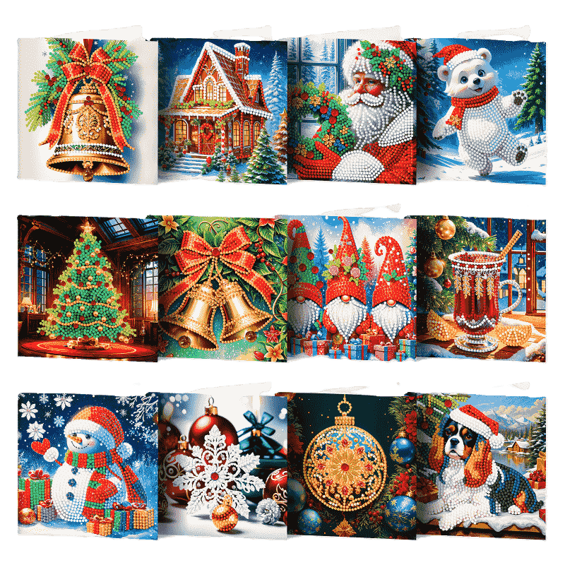 12 Weihnachtskarten – Heiligabend Set