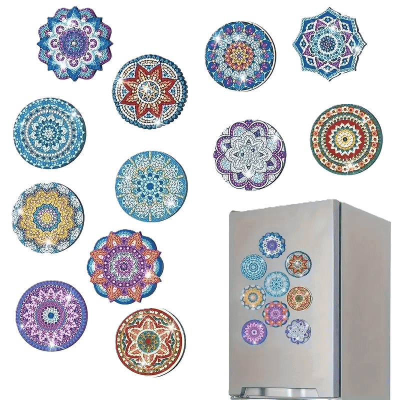 Diamond Painting Magnete – Set mit 12 Mandalas