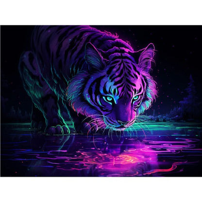 Tiger in neonfarbe