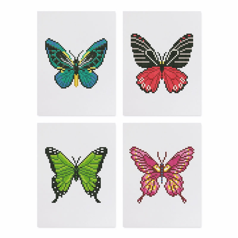 4 Mini Diamond Paintings | Schmetterlings-Set