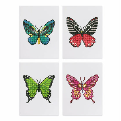 4 Mini Diamond Paintings | Schmetterlings-Set