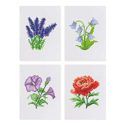 4 Mini Diamond Paintings | Blumen-Set