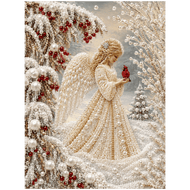 Winterengel - Premium Perlen Diamond Painting - Diamond Painting