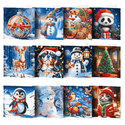 12 Weihnachtskarten –  Magische Weihnachten-Set