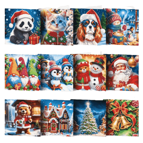 12 Weihnachtskarten –  Fröhliche Weihnachten-Set