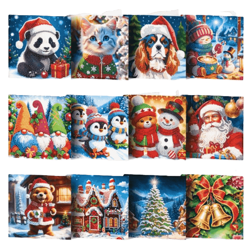 12 Weihnachtskarten –  Fröhliche Weihnachten Set