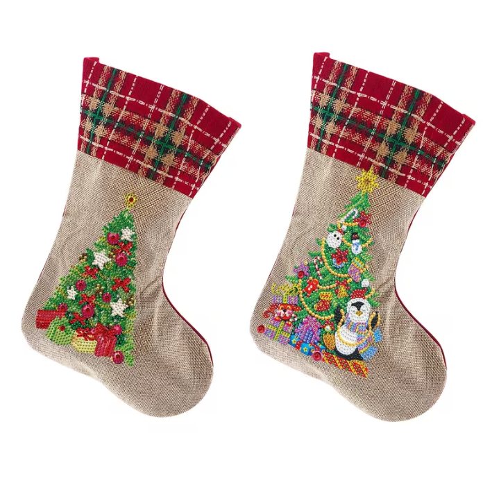 Diamond Painting Weihnachtssocken – Weihnachtsbaum Set