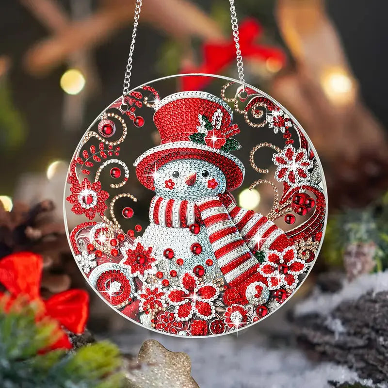 Diamond Painting Weihnachtsanhänger – Schneemann