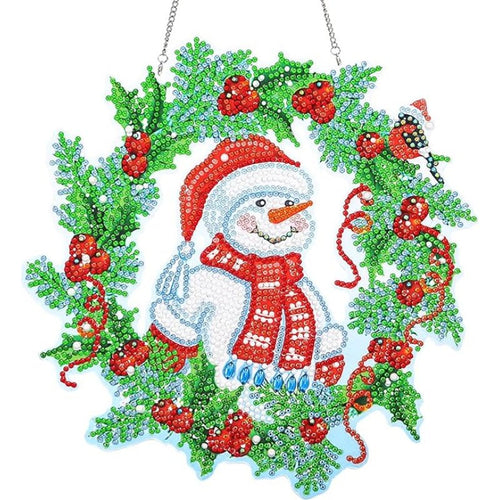 Diamond Painting Weihnachtskranz – Schneemann