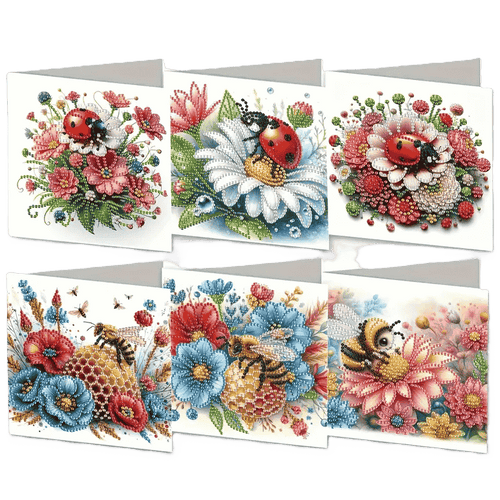 Grußkarten – Blumen & Insekten | 6 Stück