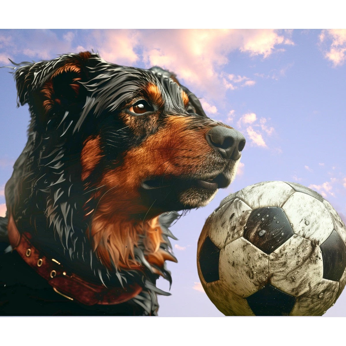 Hund mit Fußball