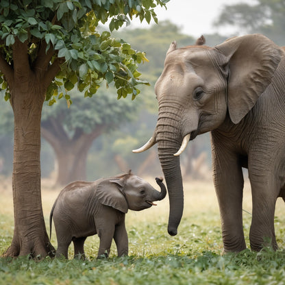 Elefant mit Jungtier