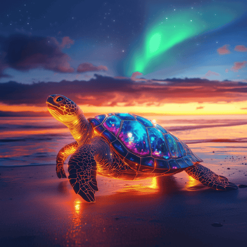 Leuchtende Schildkröte
