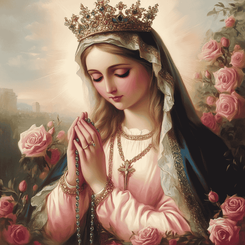 Maria mit Blumen