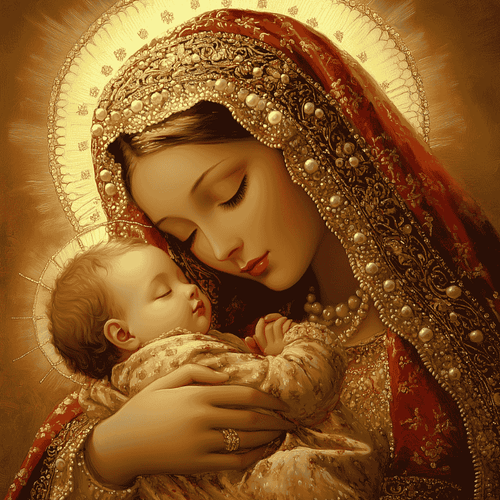 Glänzende Maria