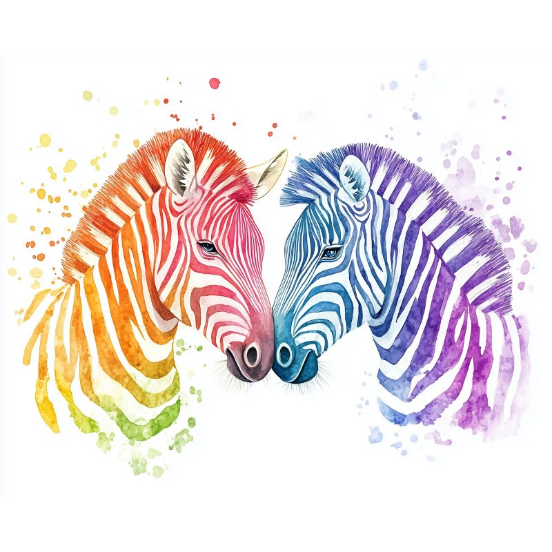 Buntes Zebra-Paar