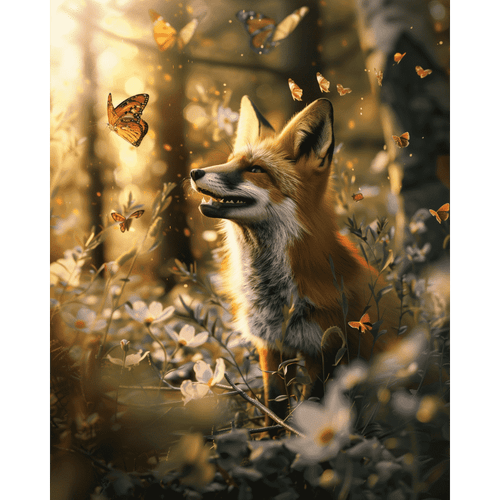 Fuchs und der Schmetterling
