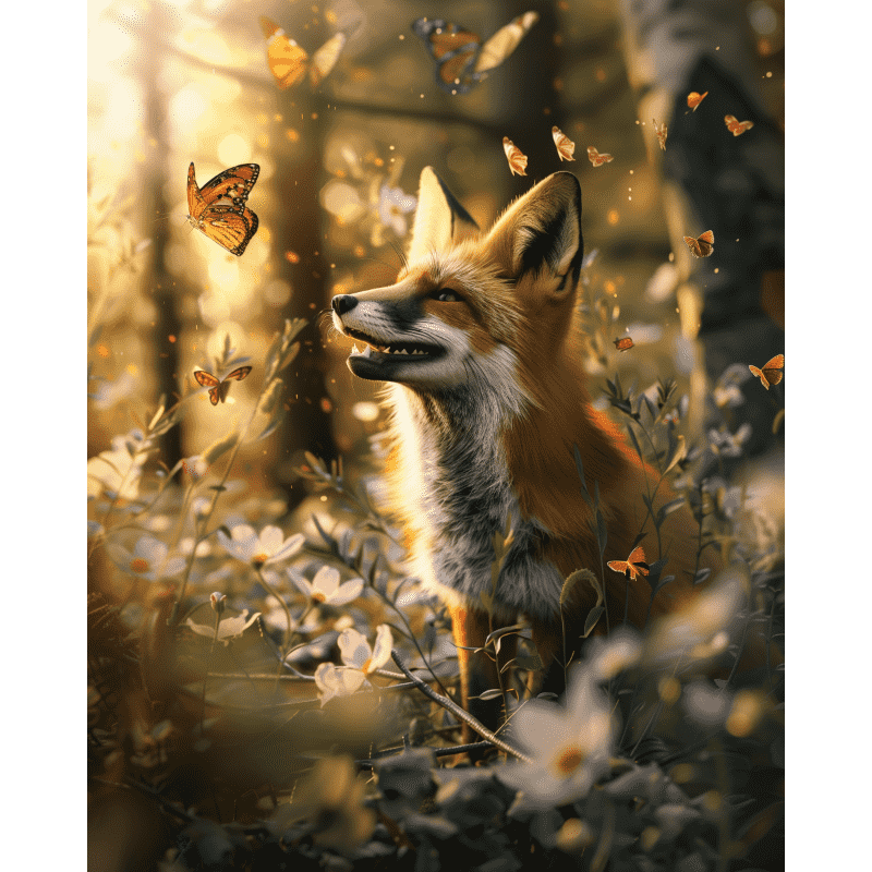Fuchs und der Schmetterling