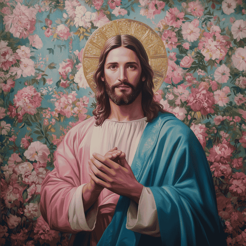 Jesus mit Blumen