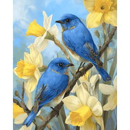 Frühlings-Blaumeisen - Diamond Painting