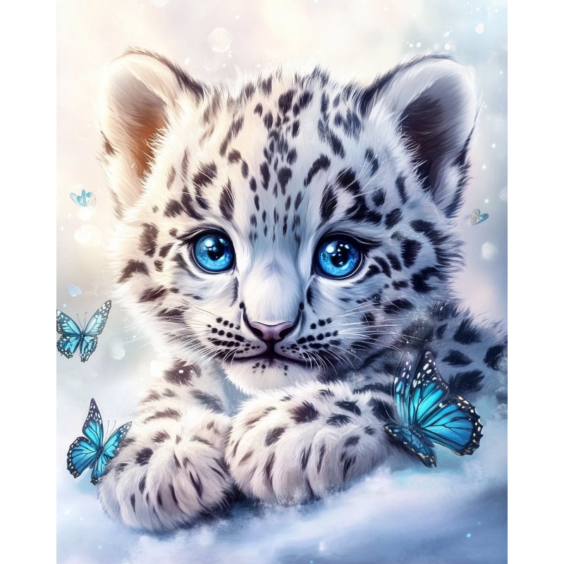 Baby Leopard mit blauen Augen