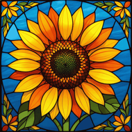Glasmalerei Sonnenblume - Diamond Painting