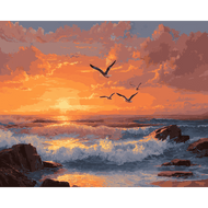 Sonnenuntergang am Ozean - Diamond Painting