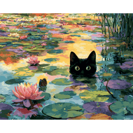 Eine Seerosenkatze - Diamond Painting