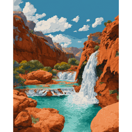 Canyon Wasserfall - Diamond Painting