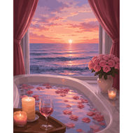 Sonnenuntergangsbad - Diamond Painting
