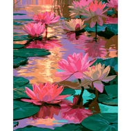 Sonnenuntergangslilien - Diamond Painting