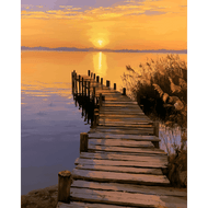 Sonnenuntergang am See - Diamond Painting