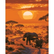 Safari-Sonnenuntergang - Diamond Painting