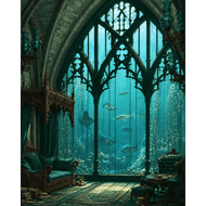 Gotisches Zimmer unter Wasser - Diamond Painting