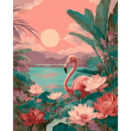 Flamingo im Sonnenuntergang - Diamond Painting