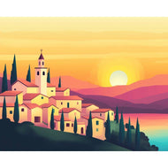 Sonnenuntergang in der Toskana - Diamond Painting