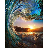 Sonnenuntergang in der Welle - Diamond Painting