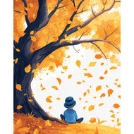 Junge unter dem Herbstbaum - Diamond Painting