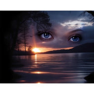 Sonnenuntergang mit Gesicht