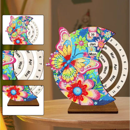 Diamond Painting Ewiger Kalender | Schmetterling & Blumen