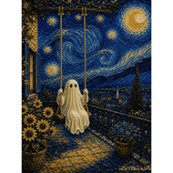Schaukel im Mondschein - Premium Perlen Diamond Painting - Diamond Painting