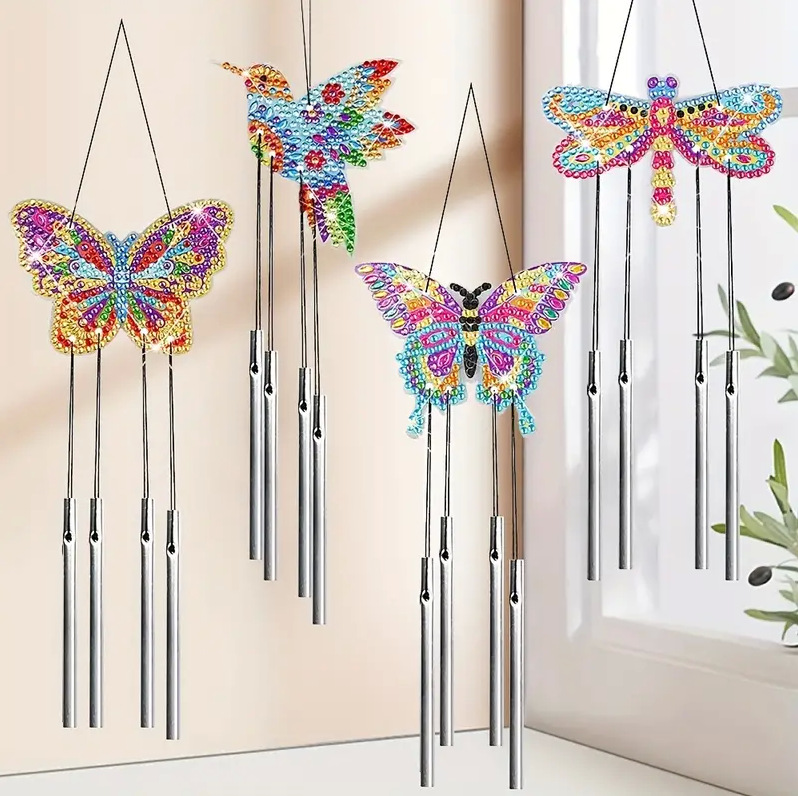 4 teiliges Diamond Painting Windspiel Set
