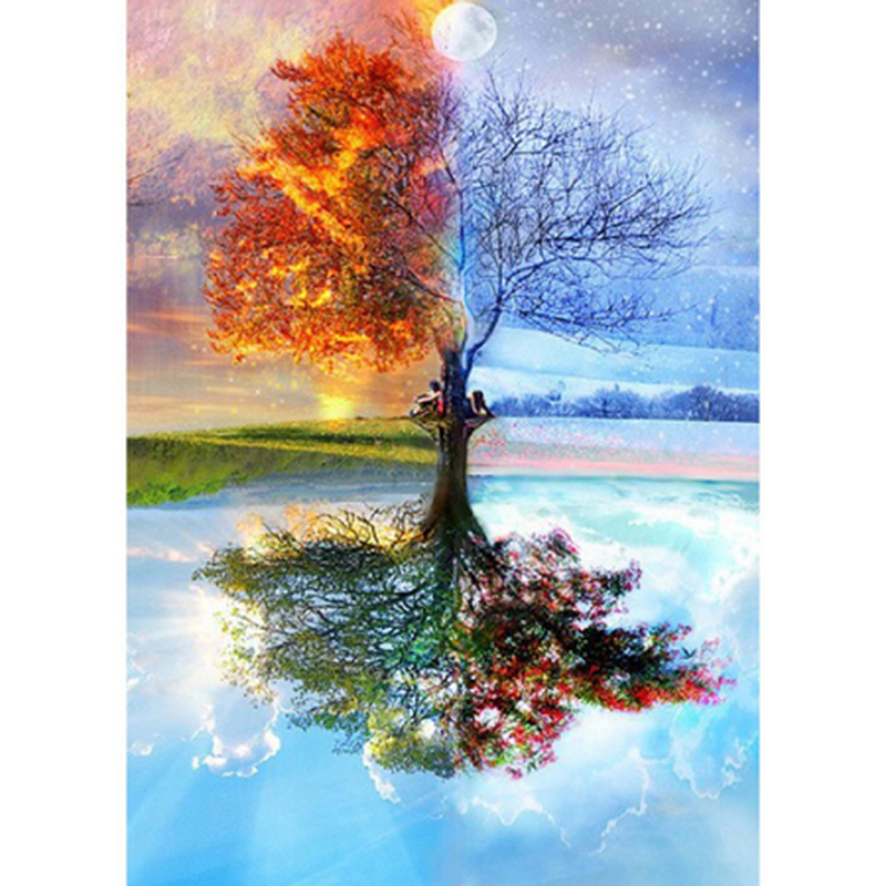4 Jahreszeiten Baum Diamond painting Deutschland | Diamond painting eigenes bild | Diamond painting kaufen | Diamond painting 5D | Diamond painting amazon | Diamond painting eigenes foto