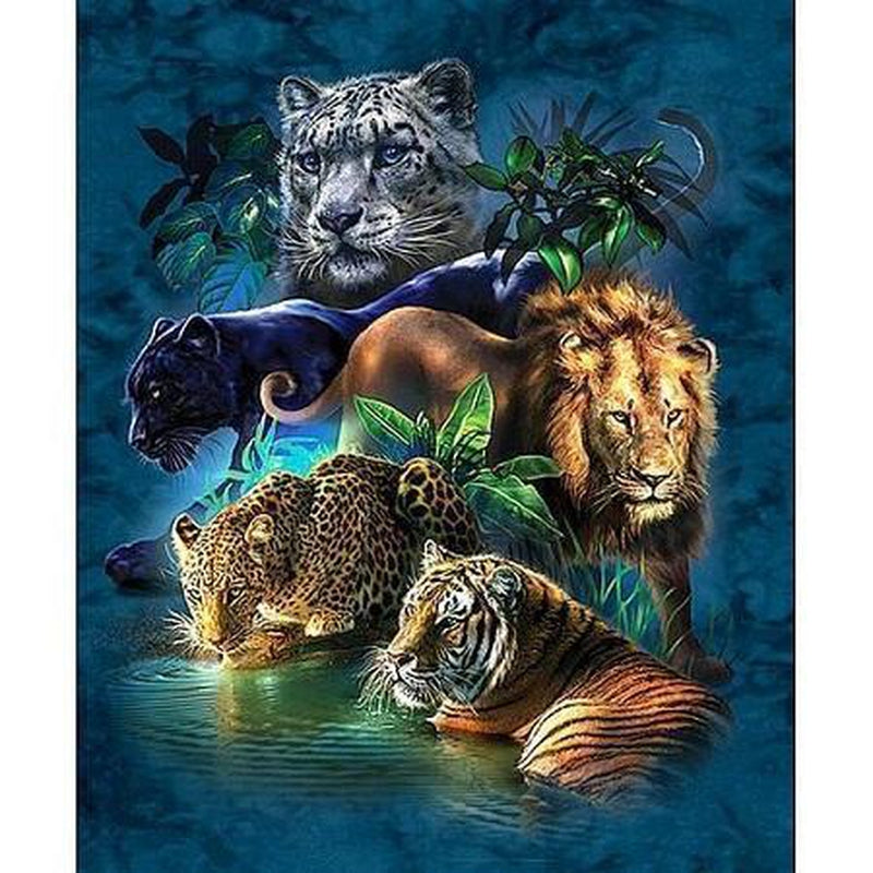 5 Raubkatzen Diamond painting Deutschland | Diamond painting eigenes bild | Diamond painting kaufen | Diamond painting 5D | Diamond painting amazon | Diamond painting eigenes foto