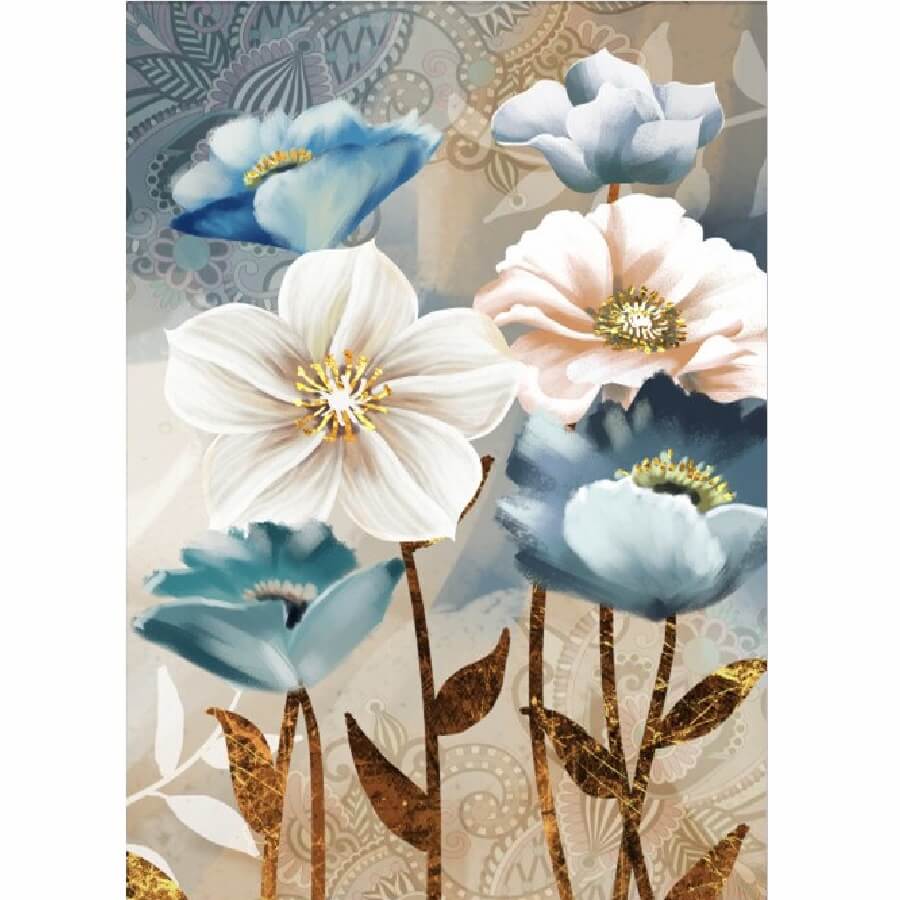 Blumen blau/weiß