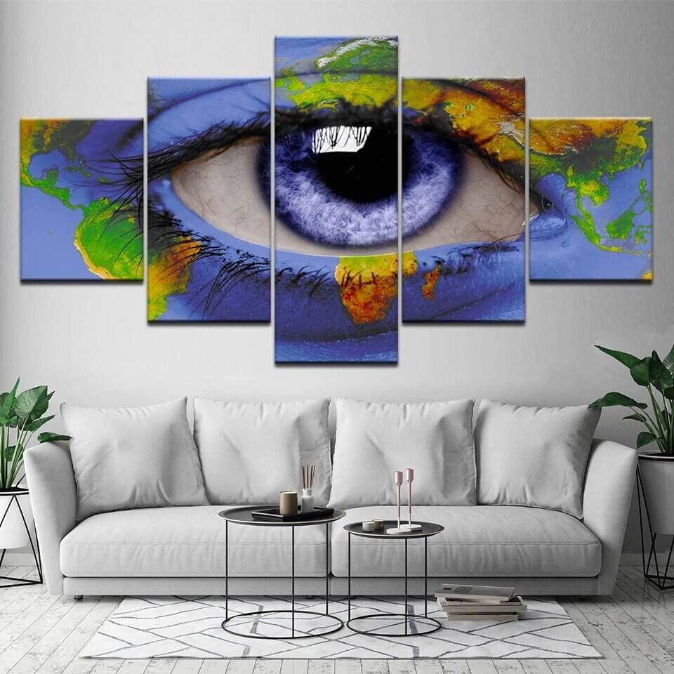 Weltkarten Auge | 5 Teile